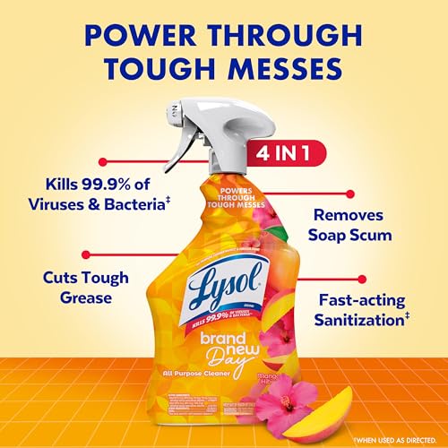 Lysol All Purpose Cleaner Spray, Disinfectant, Mango, 32oz - Product Imagery