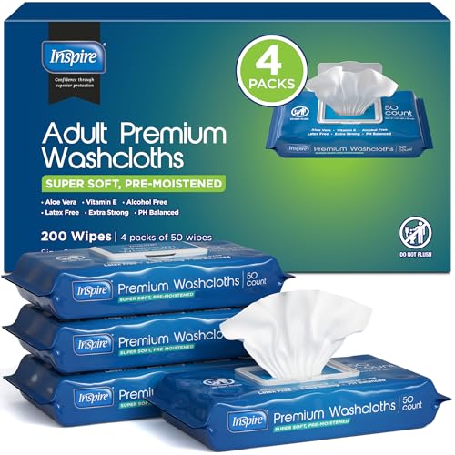 Inspire Adult Wet Wipes, Wash Cloths | Adult Wipes for - Product Imagery