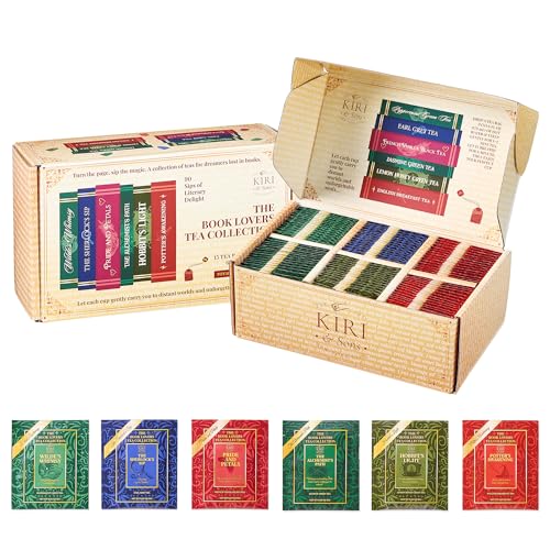 Kiri & Sons Book Lovers Tea Collection Assorted Premium Tea Bags Book-Inspired Gift Box