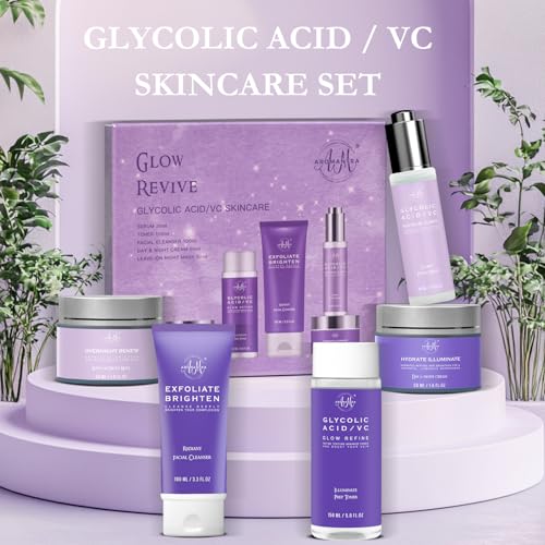 Daily Essential Skincare Set, Glycolic Acid+Vitamin C Facial - Product Imagery