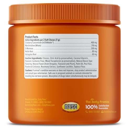 Zesty Paws Cranberry Supplement for Dogs - Bacon, 90 Ct - Product Imagery