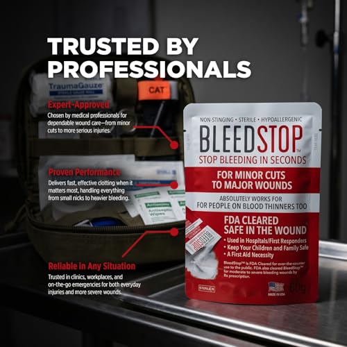 BleedStop™ First Aid Powder for Blood Clotting, Trauma Kit, - Product Imagery