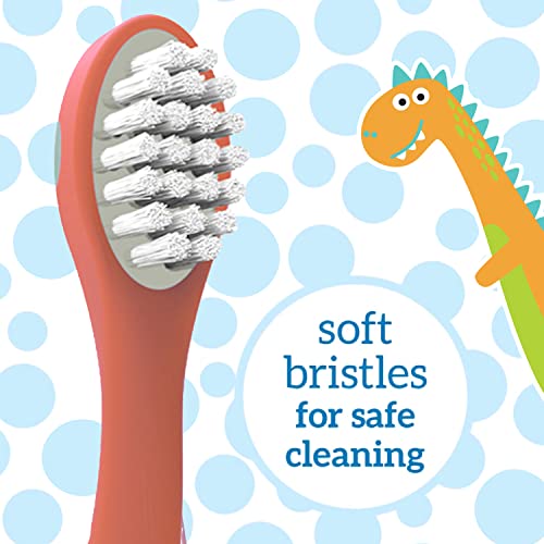 Dr. Brown's Toddler Toothbrush, Green and Orange Dinos, Ages - Product Imagery