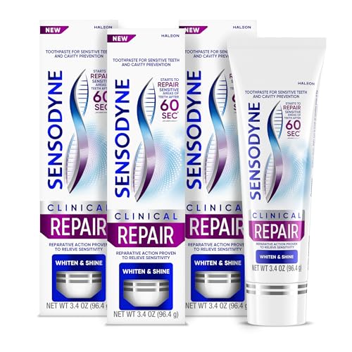 Sensodyne Clinical Repair Whiten & Shine Toothpaste, 3.4 oz (3 - Product Imagery