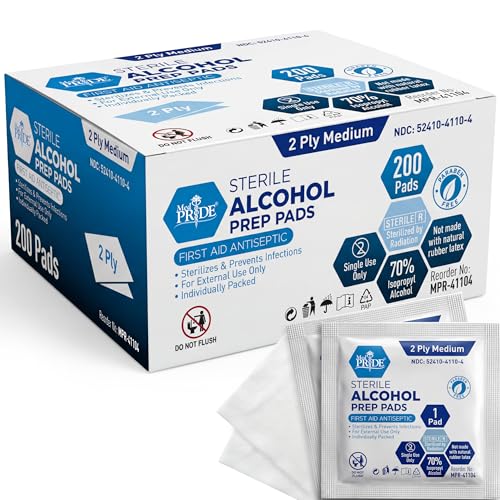 MED PRIDE Sterile Alcohol Prep Pads, 70% Isopropyl, 2-Ply, - Product Imagery