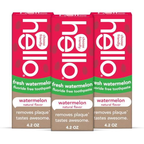 hello Kids Fluoride Free Toothpaste, Fresh Watermelon, 3 Pack, - Product Imagery