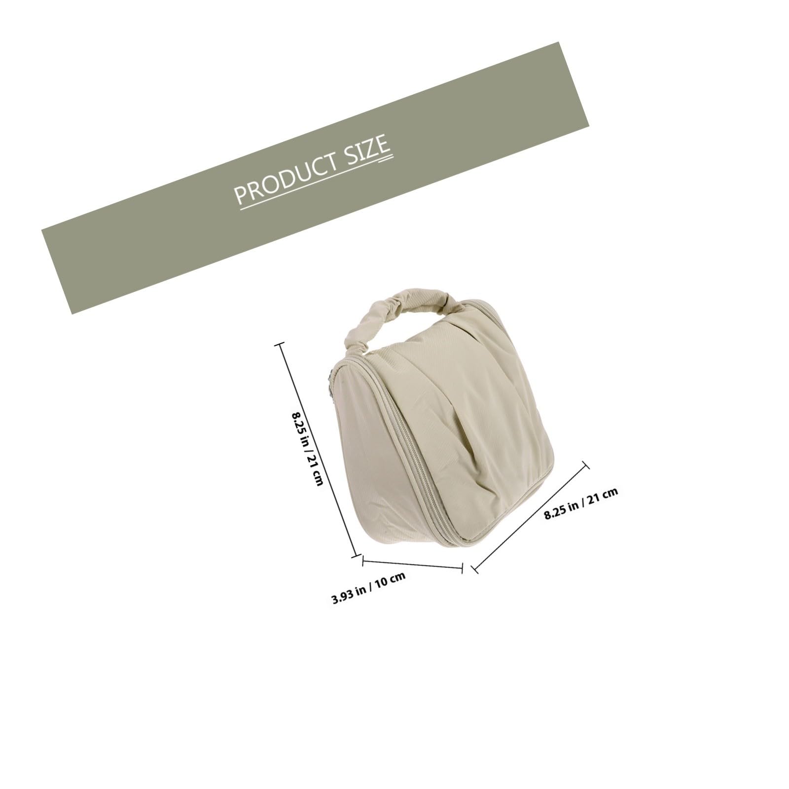 TOVINANNA large beige waterproof travel cosmetic case with handle, designed for women, outdoor use, and makeup organization.