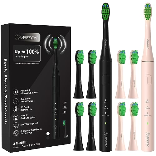 ARISSON Sonic Electric Toothbrush for Adults and Kids with 4 - Product Imagery