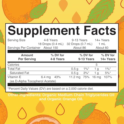 MaryRuth Organics USDA Vitamin E Liquid Drops 2 Month Supply | - Product Imagery