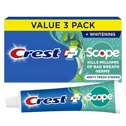 Crest + Scope Whitening Toothpaste - Pack of 3, 5.4 Oz Tubes - - Product Imagery