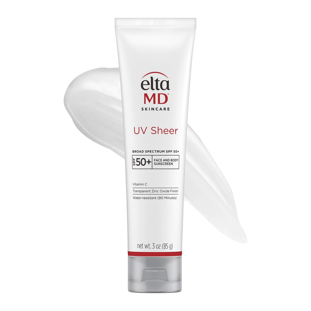 EltaMD UV Sheer Face and Body Sunscreen with Zinc Oxide, SPF 50+, 3 oz – product photo (Body Sunscreens)