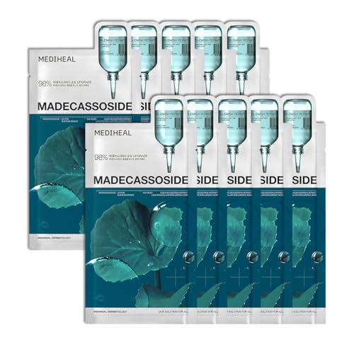 MEDIHEAL Madecassoside Essential Face Sheet Mask, Blemish Repair (10ea) – Madecassoside