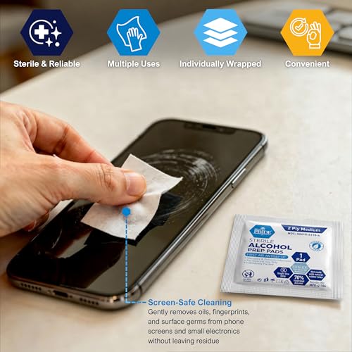 MED PRIDE Sterile Alcohol Prep Pads, 70% Isopropyl, 2-Ply, - Product Imagery