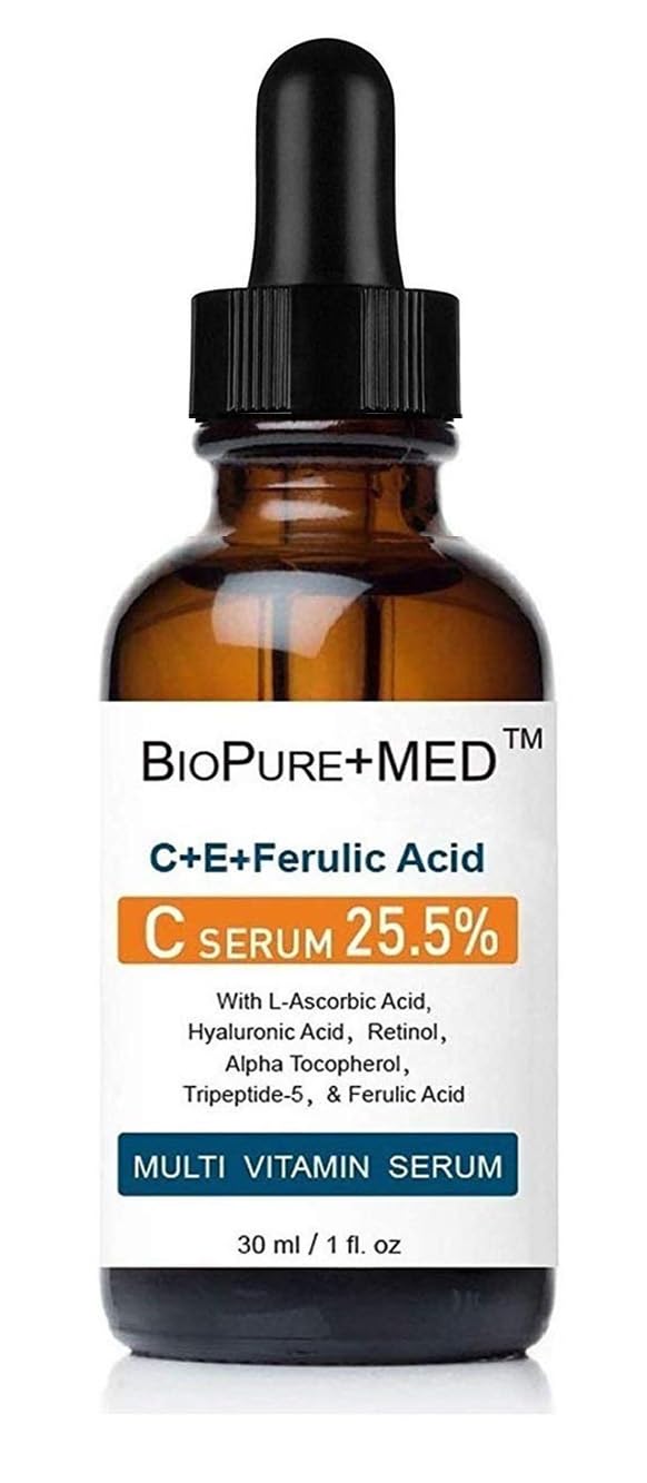 STEMBOTANY BioPureMED 25% Vitamin CE+Ferulic Acid Serum for Face: Anti Wrinkle Serum Retinol 22, Hyaluronic Acid Best Or
