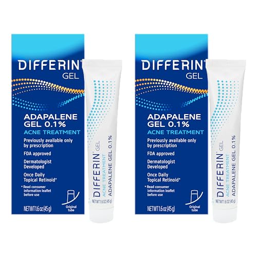 Differin Acne Retinoid Treatment Gel, 0.1% Adapalene, 15g Tube, - Product Imagery