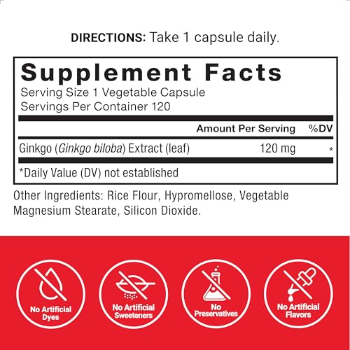 Force Factor Ginkgo Biloba Brain Health Supplement, Maximum - Product Imagery