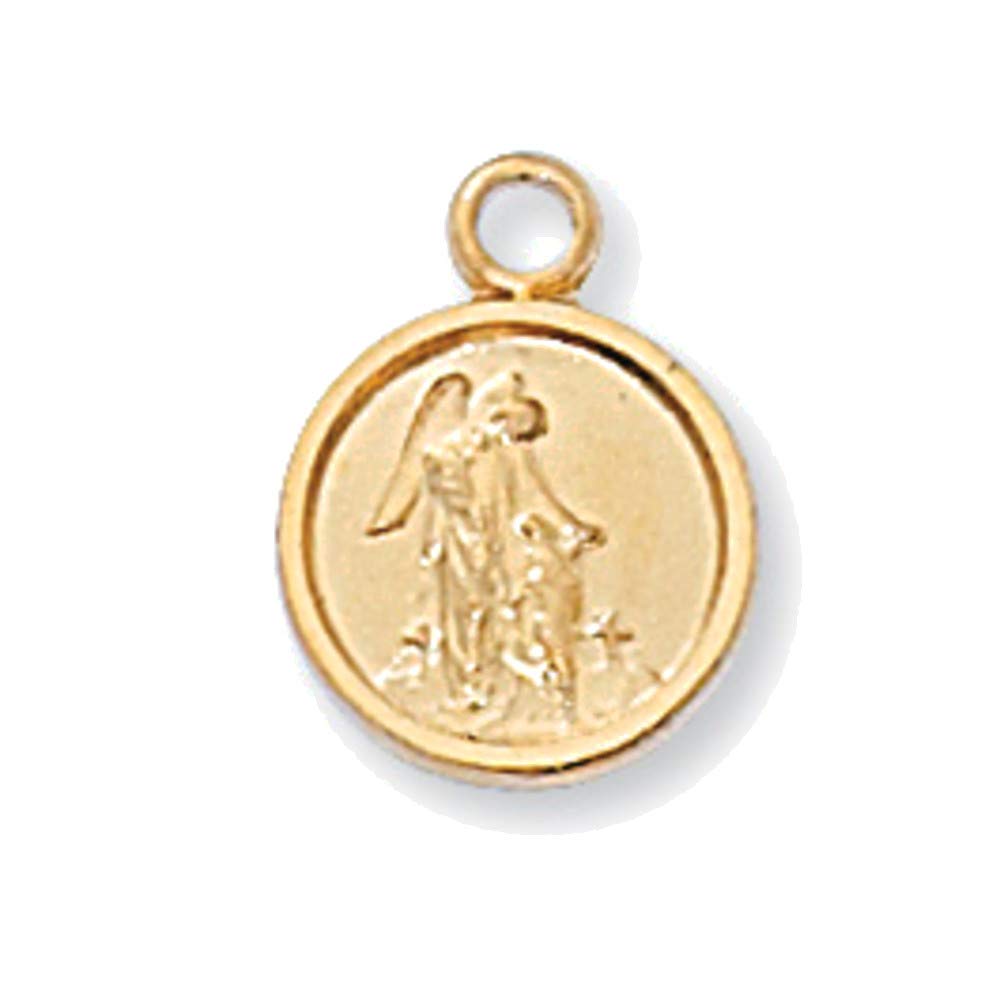 Bonyak Jewelry Gold Over Sterling Silver Guardian Angel with 16 in. Gold Plated Brass Chain and Deluxe Gift Box – metal