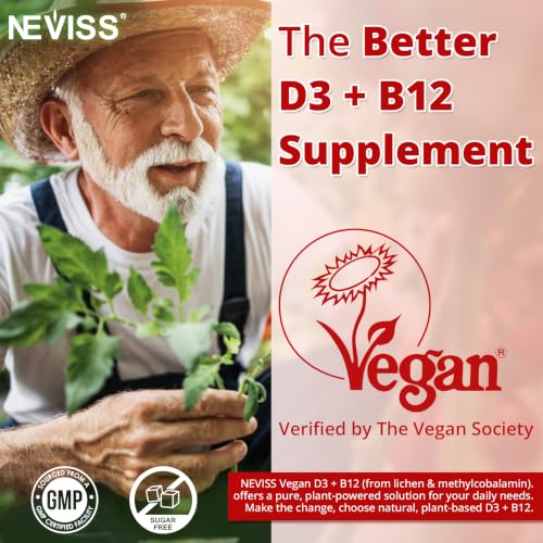 NEVISS Vegan Vitamin D3 5000IU + Vitamin B12 Gummies for Women - Product Imagery