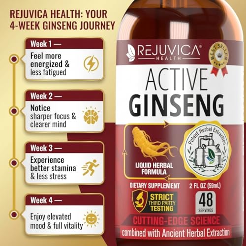 Korean Red Panax Ginseng Liquid Drops - Energy Vitality Support - Product Imagery
