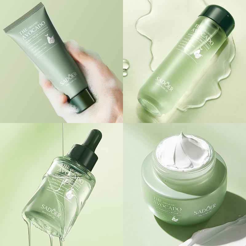 Avocado Skincare Sets, 6Pcs Skincare Gift Set with Facial - Product Imagery
