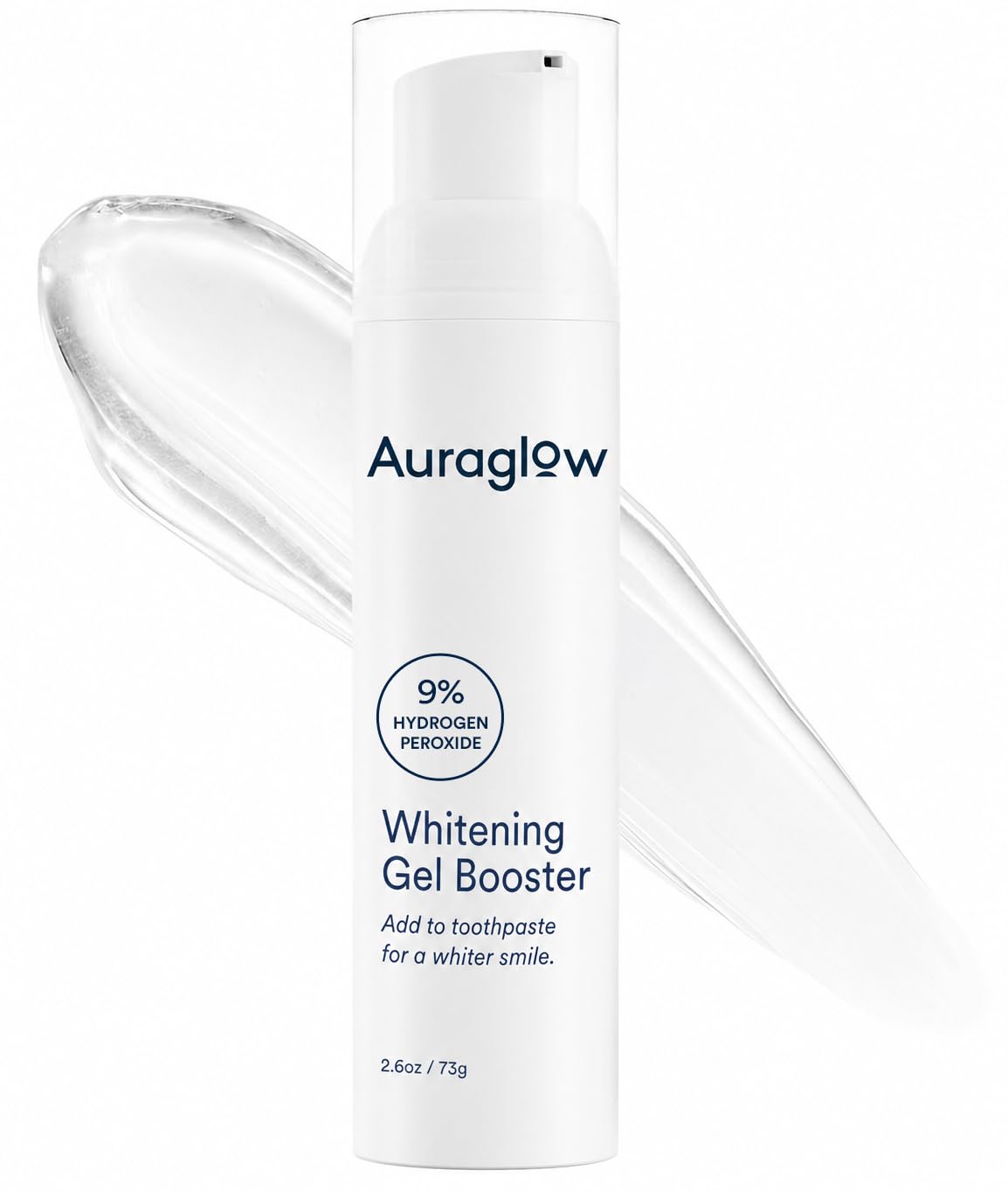 Auraglow Teeth Whitening Gel for Toothpaste, 9% Hydrogen Peroxide, Add to Toothpaste to Whiten, 350+ Whitening Treatment