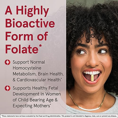 Jarrow Extra Strength Methyl Folate, Folate 400 mcg, 60 Capsules - Product Imagery