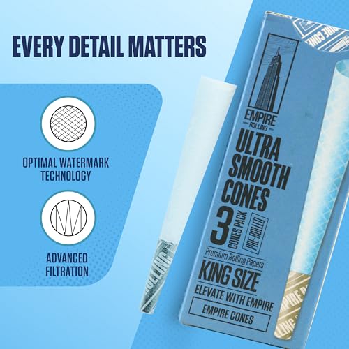 Premium Ultra Smooth Pre-Rolled Cones Blue King Size Box – - Product Imagery