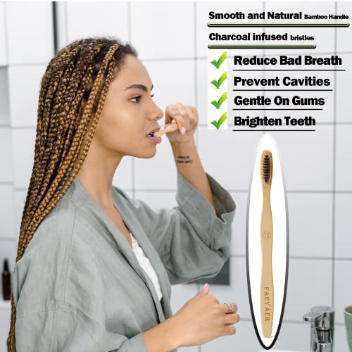 Tetragonal tree 8 Count Biodegradable Bamboo Toothbrushes - - Product Imagery