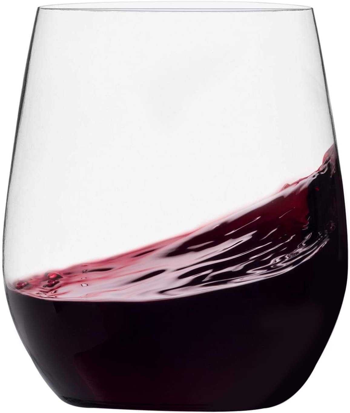 Munfix Disposable Plastic Wine Glasses, Stemless 12 oz Clear Shatterproof Cups, BPA-Free, 48 Pack – product photo (Cups)