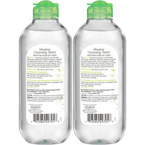Garnier Micellar Water for Oily Skin, Facial Cleanser & Makeup - Product Imagery