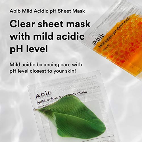 Abib Mild acidic pH sheet mask Heartleaf Fit 30ml (10pcs) - Product Imagery