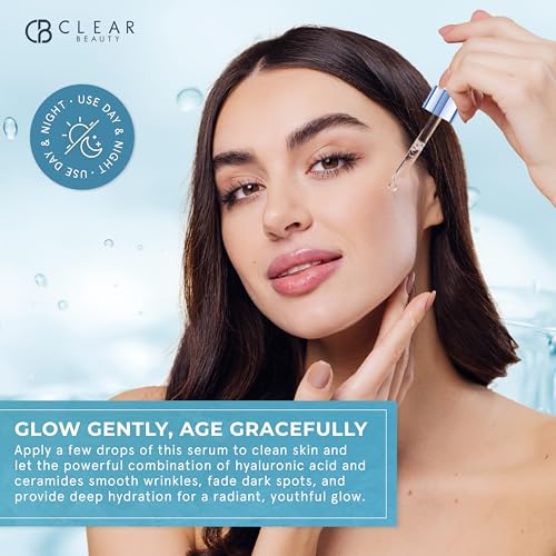 Clear Beauty Ceramide & Hyaluronic Acid Serum for Face - - Product Imagery