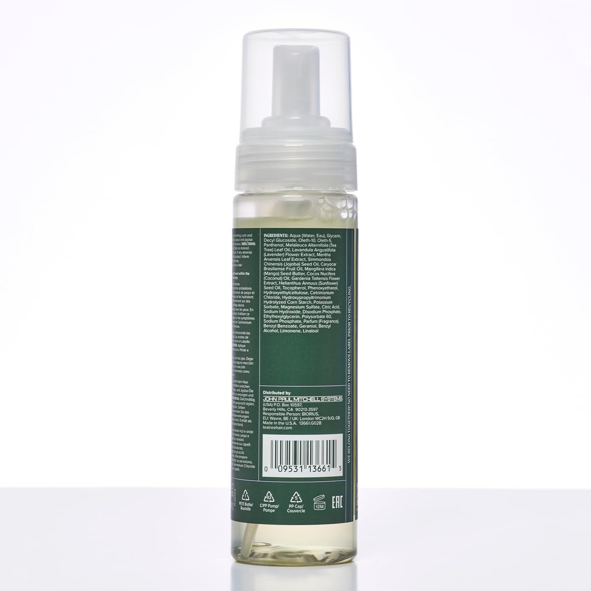 Tea Tree Lavender Mint Curl Refresh Foam, Hair Mousse, For Coarse, Curly + Dry Hair, 6.8 fl. oz.