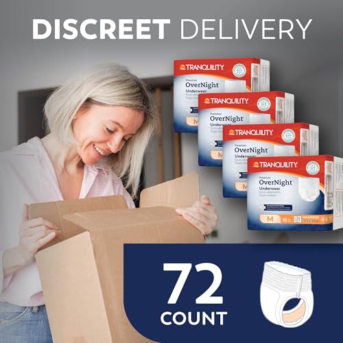 Tranquility Overnight Absorbent Underwear, M, Maximum, 48 in, 72 - Product Imagery