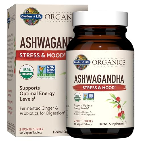 Garden of Life Organic Ashwagandha with Probiotics & Ginger, 60 - Product Imagery
