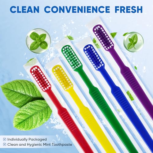 50 PCS Prepasted Disposable Toothbrushes with Toothpaste, Bulk - Product Imagery