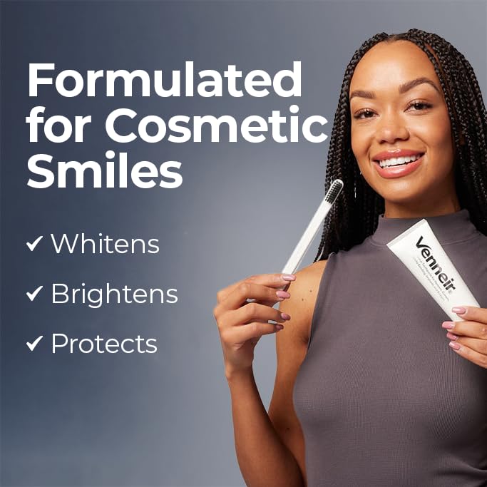 Venneir® Professional Toothpaste for Veneers, Implants, Bondings, Crowns & Sensitive Teeth — Stain Removing, Whitening, Natural, SLS Free, Pro Enamel Repair