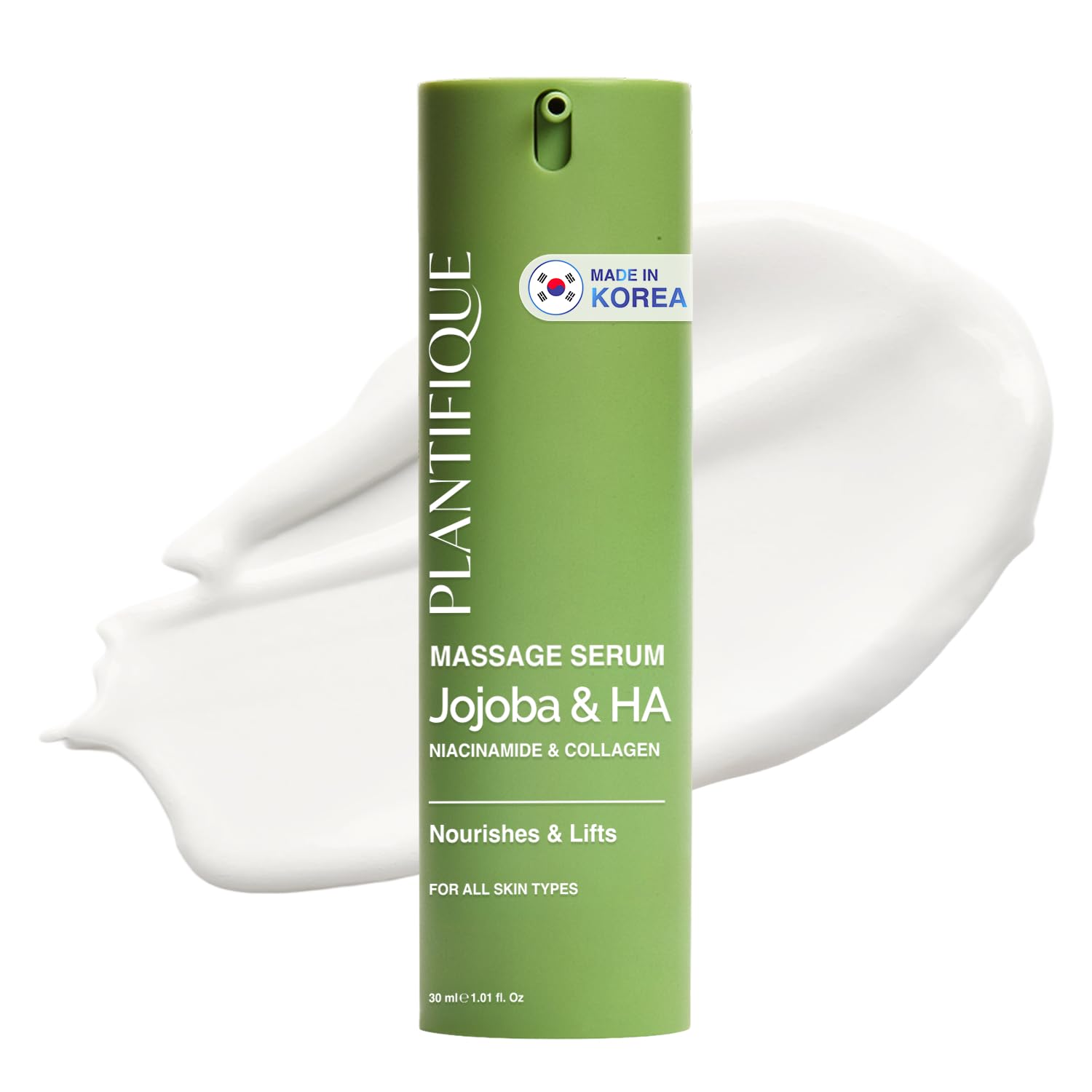 PLANTIFIQUE Korean Jojoba Oil & Hyaluronic Acid Face Massage - Product Imagery