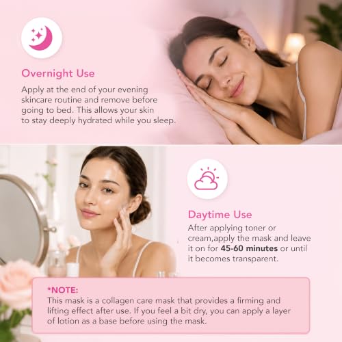 Bio Collagen Face Mask Overnight: Collagen Glow up Mask for Deep - Product Imagery