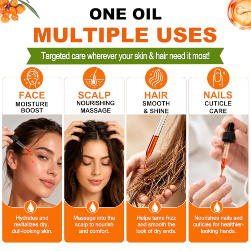 Cold-Pressed Sea Buckthorn Seed Oil, Sea Buckthorn Oil, Facial & - Product Imagery