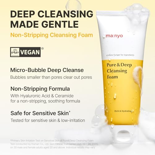MANYO Pure & Deep Cleansing Foam, Blackhead & Pore Face Wash, - Product Imagery