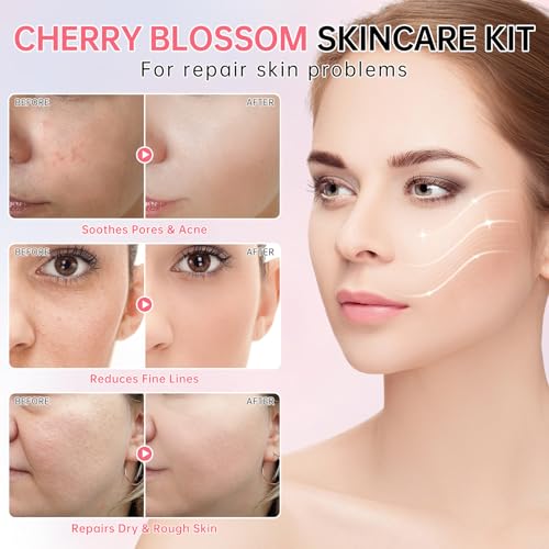 Sakura Skin Care Set, Cherry Blossom Skincare Set for Teen - Product Imagery