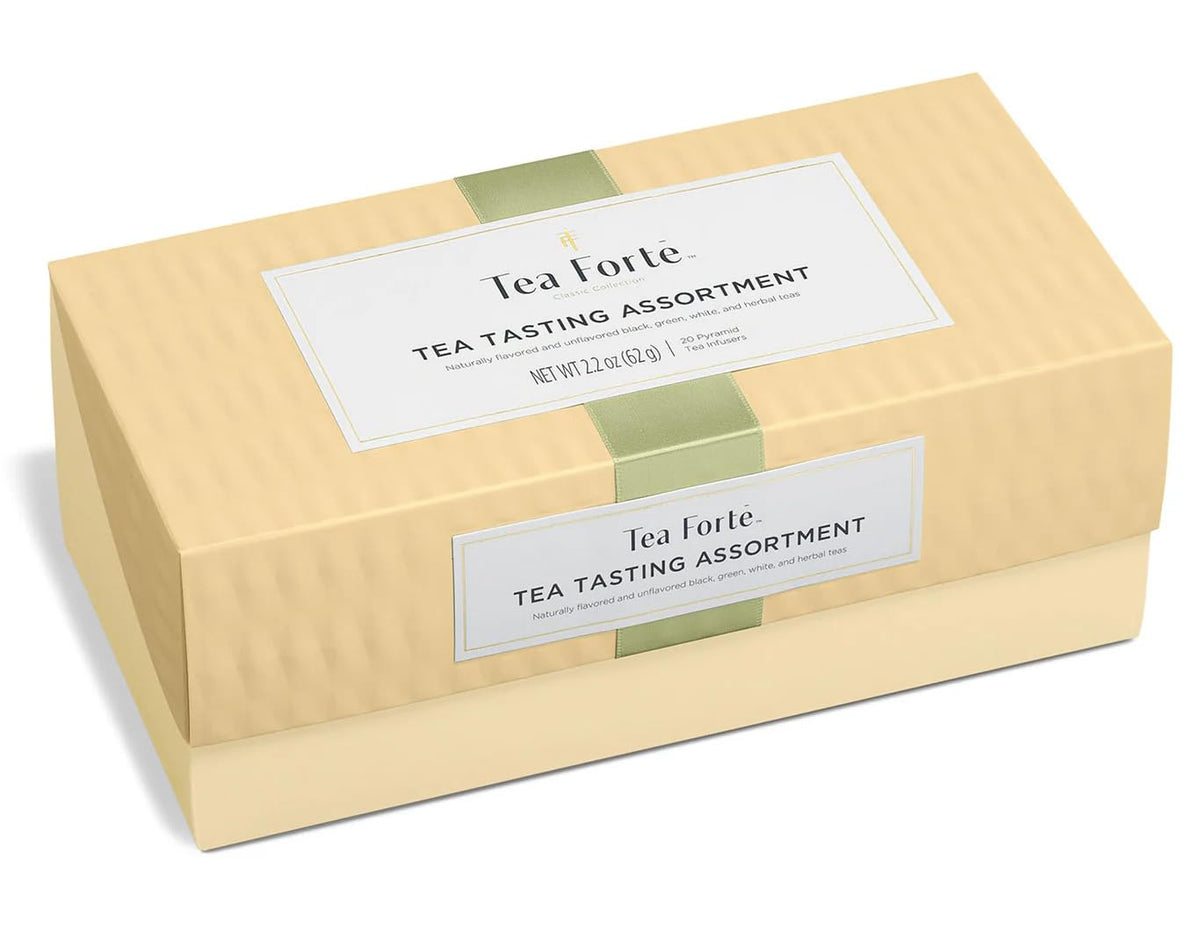 Tea Forte Tea Sampler, 20 Pyramid Infuser Bags, Premium Tea Gift Set – close-up detail