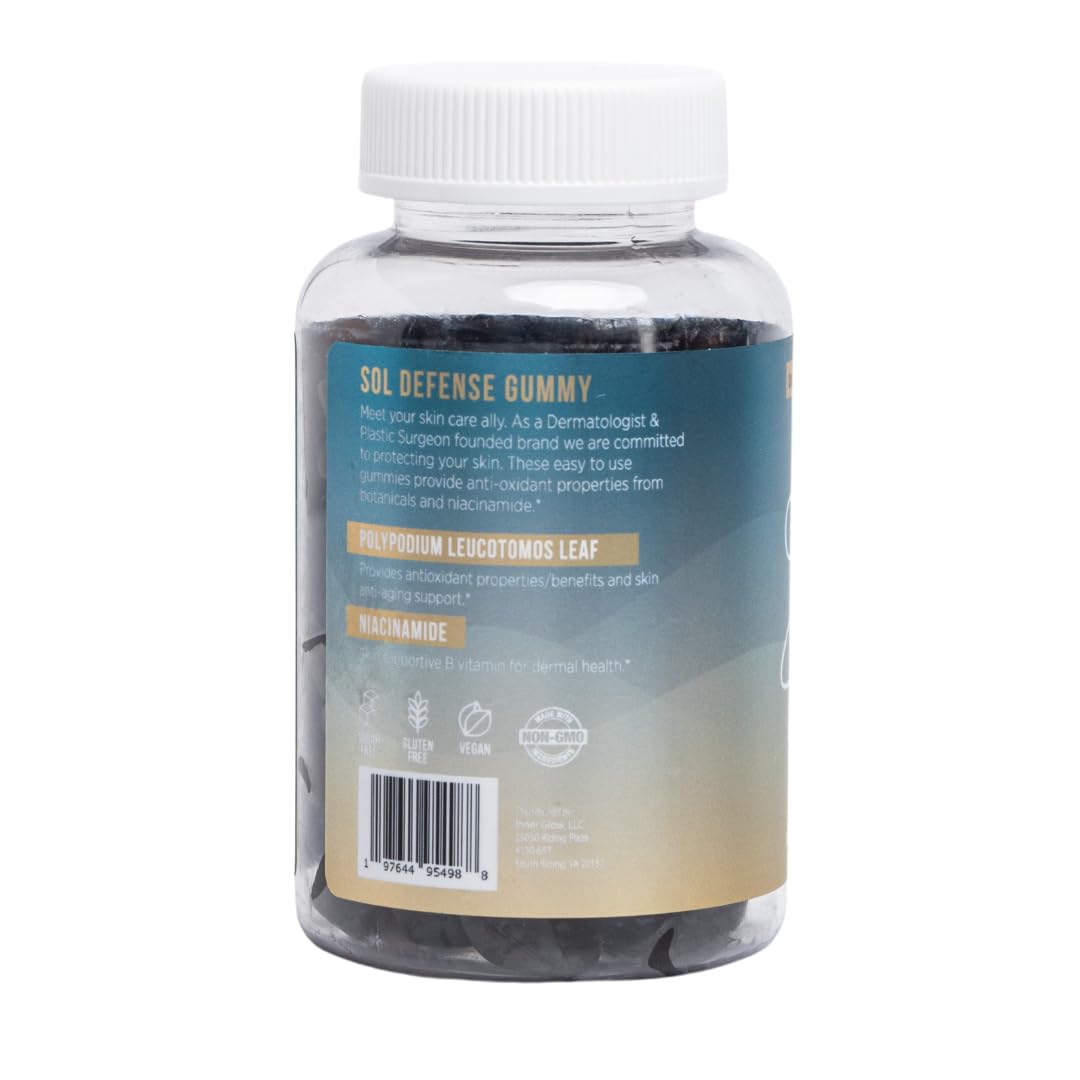 Inner Glow Sol Defense Gummies – Dermatologist & Plastic Surgeon-Formulated Skin Resilience Vitamin Supplement with Poly