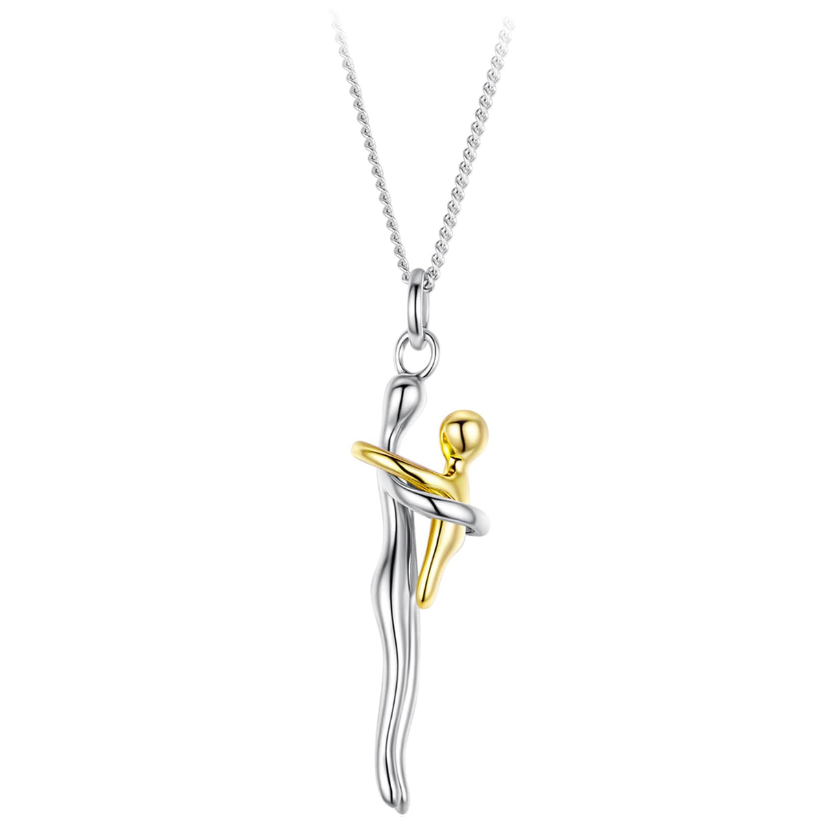 Cyciberco Mother Son Necklace, Mother Daughter Necklace, 925 Sterling Silver Mom Necklace Mother Pendant Necklaces for M