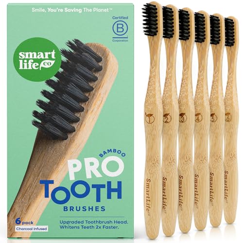 SmartLifeco Charcoal Bamboo Toothbrushes PRO - Extra Soft - Product Imagery