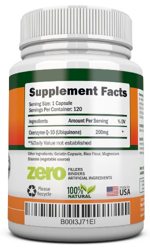 NutriONN CoQ10 200mg (Double Strength), 120 Capsules - High - Product Imagery