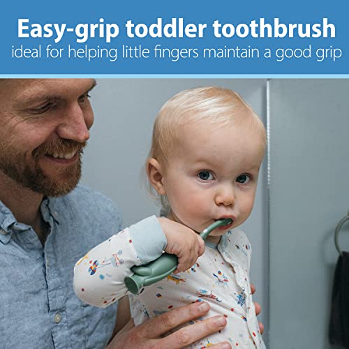 Dr. Brown's Toddler Toothbrush, Green and Orange Dinos, Ages - Product Imagery