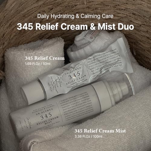 345 Relief Cream & Mist Duo, Korean Vegan Skin Care Set - Product Imagery