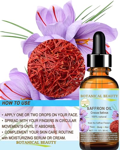 Botanical Beauty SAFFRON OIL (KESAR) Crocus Sativus 100% Natural - Product Imagery